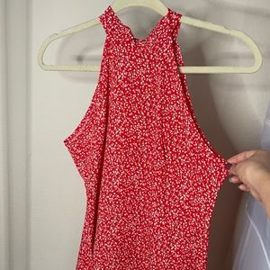 Red Dress with Flowers
